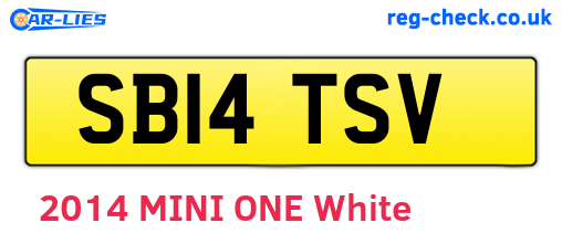 SB14TSV are the vehicle registration plates.