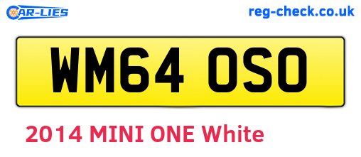 WM64OSO are the vehicle registration plates.