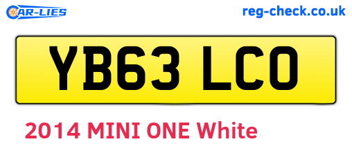 YB63LCO are the vehicle registration plates.