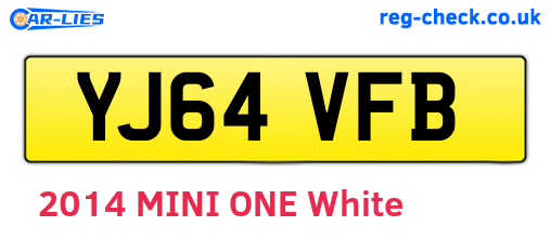 YJ64VFB are the vehicle registration plates.