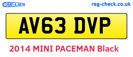 AV63DVP are the vehicle registration plates.