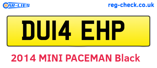DU14EHP are the vehicle registration plates.