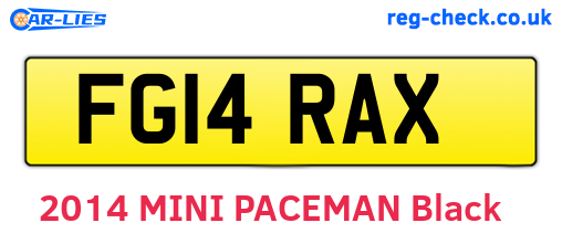FG14RAX are the vehicle registration plates.