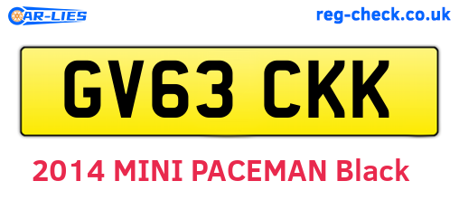 GV63CKK are the vehicle registration plates.