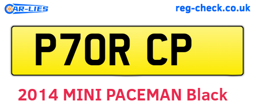 P70RCP are the vehicle registration plates.