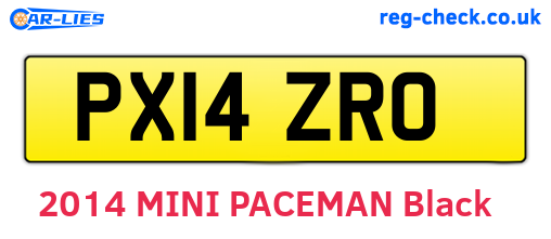 PX14ZRO are the vehicle registration plates.