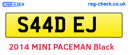 S44DEJ are the vehicle registration plates.