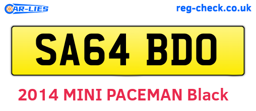 SA64BDO are the vehicle registration plates.