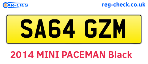 SA64GZM are the vehicle registration plates.
