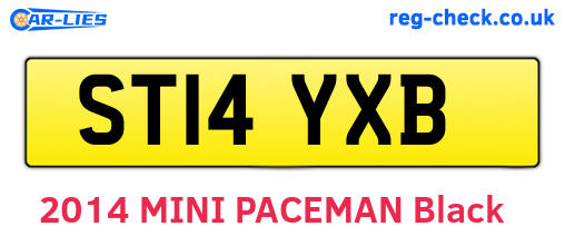 ST14YXB are the vehicle registration plates.