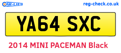 YA64SXC are the vehicle registration plates.