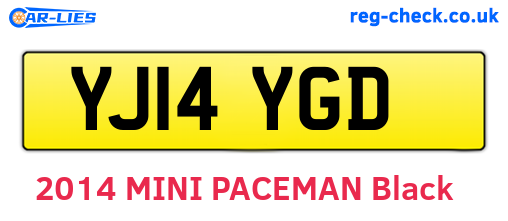 YJ14YGD are the vehicle registration plates.