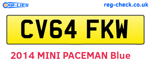 CV64FKW are the vehicle registration plates.