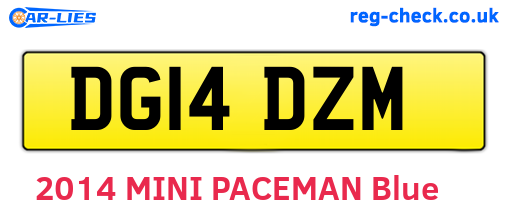 DG14DZM are the vehicle registration plates.