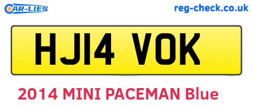 HJ14VOK are the vehicle registration plates.