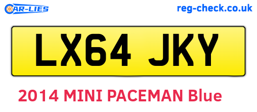 LX64JKY are the vehicle registration plates.