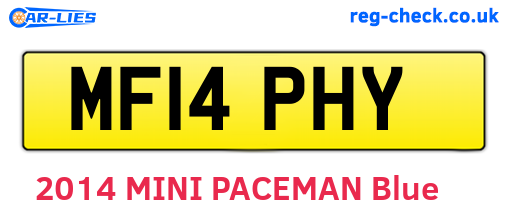 MF14PHY are the vehicle registration plates.