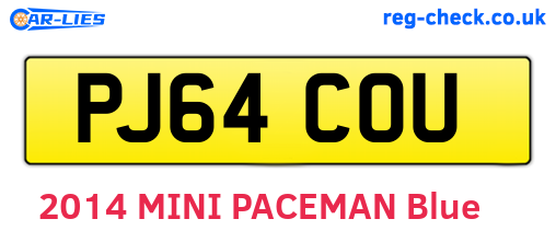 PJ64COU are the vehicle registration plates.