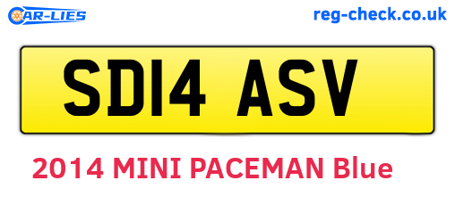 SD14ASV are the vehicle registration plates.