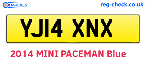 YJ14XNX are the vehicle registration plates.