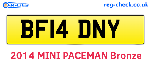 BF14DNY are the vehicle registration plates.