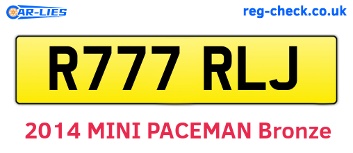 R777RLJ are the vehicle registration plates.
