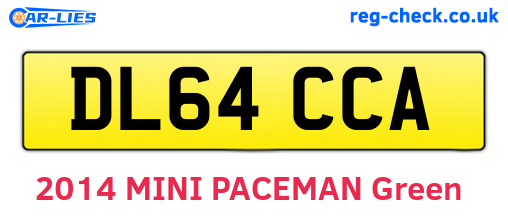 DL64CCA are the vehicle registration plates.