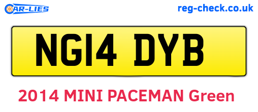NG14DYB are the vehicle registration plates.