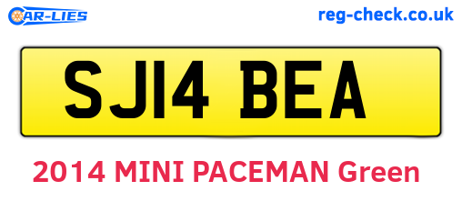 SJ14BEA are the vehicle registration plates.