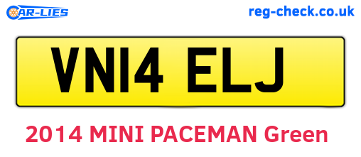 VN14ELJ are the vehicle registration plates.