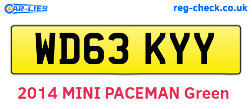 WD63KYY are the vehicle registration plates.
