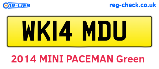 WK14MDU are the vehicle registration plates.