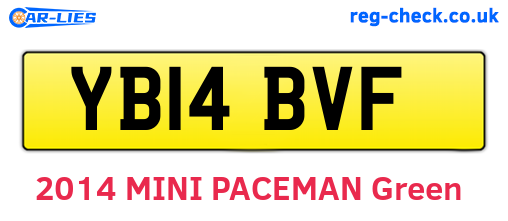 YB14BVF are the vehicle registration plates.