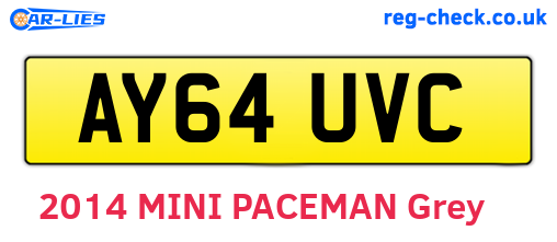 AY64UVC are the vehicle registration plates.