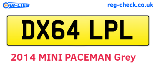 DX64LPL are the vehicle registration plates.