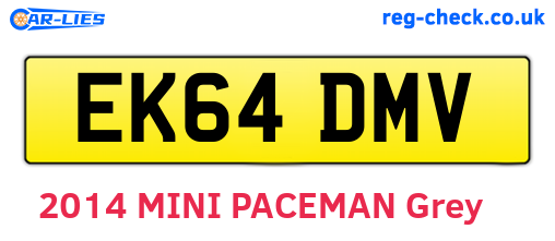 EK64DMV are the vehicle registration plates.