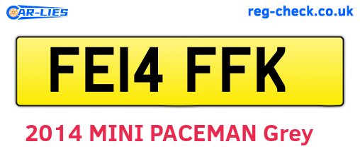 FE14FFK are the vehicle registration plates.