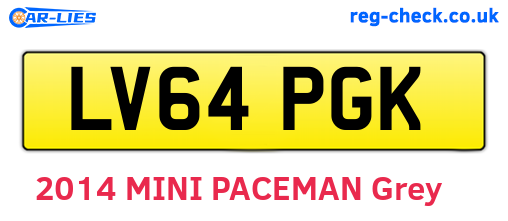 LV64PGK are the vehicle registration plates.