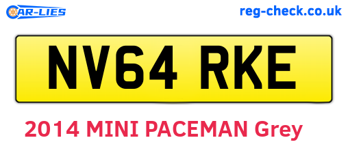 NV64RKE are the vehicle registration plates.