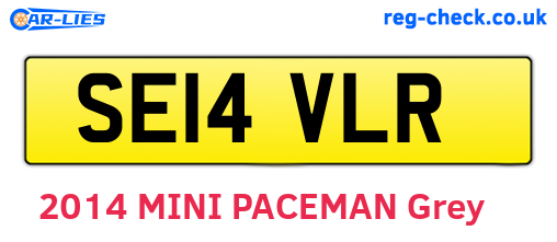 SE14VLR are the vehicle registration plates.
