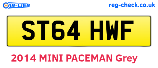 ST64HWF are the vehicle registration plates.