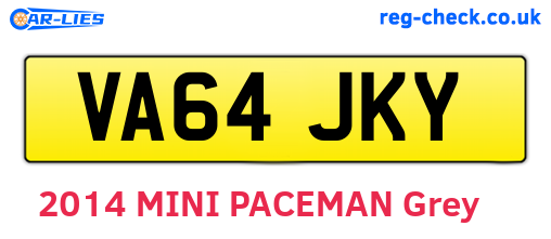 VA64JKY are the vehicle registration plates.