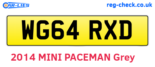 WG64RXD are the vehicle registration plates.