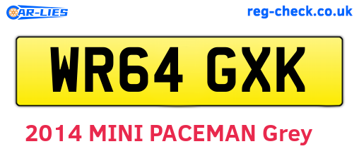 WR64GXK are the vehicle registration plates.