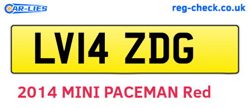 LV14ZDG are the vehicle registration plates.