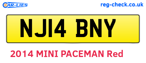 NJ14BNY are the vehicle registration plates.
