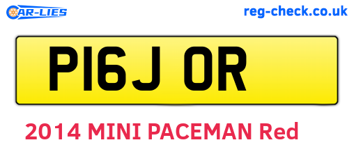 P16JOR are the vehicle registration plates.