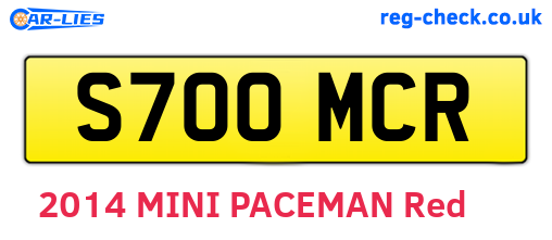 S700MCR are the vehicle registration plates.