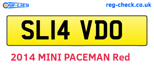 SL14VDO are the vehicle registration plates.