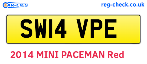 SW14VPE are the vehicle registration plates.